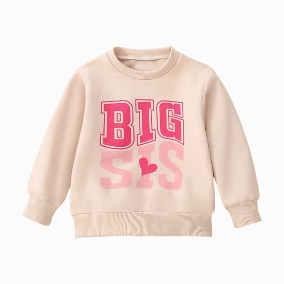 WUANDIXFA Sweatshirt Kids Fashion Sweatshirt Infant Toddler Unisex Letter Print Long Sleeved Pullover Sweatshirt Cute Pullovers Top,Beige,0-6 Months