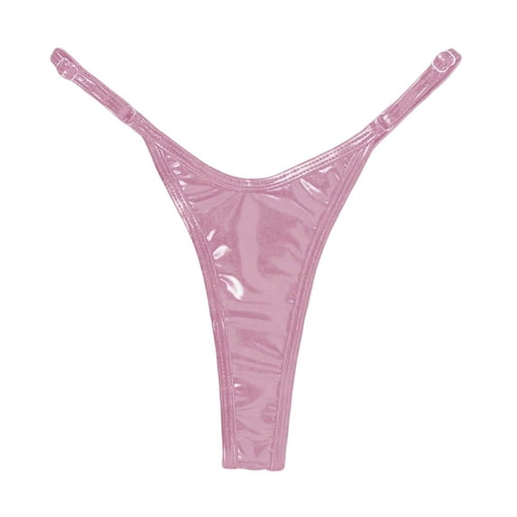 WUANDIXFA Swim Shorts for Women Swimwear Women's Thong Bikini Bottom Bathing Suit Pink,S