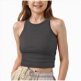 thumbnail image 1 of WUANDIXFA Tank Tops for Teens 9-14 Years Girls Tank Tops Kids Athletic Ribbed Knit Sleeveless Crop Tops Basic Camisole,Dark Gray,13-14 Years, 1 of 4