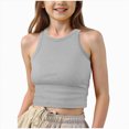 thumbnail image 1 of WUANDIXFA Tank Tops for Teens 9-14 Years Girls Tank Tops Kids Athletic Ribbed Knit Sleeveless Crop Tops Basic Camisole,Grey,11-12 Years, 1 of 4