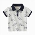 thumbnail image 1 of WUANDIXFA Teen Boys Dress Shirts Toddler Boys Summer Casual Polo Shirt Solid Plain Short Sleeve T-Shirt Back To School Clothes,Grey,4-5 Years, 1 of 6