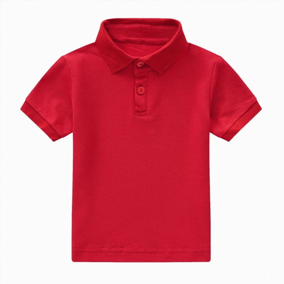 WUANDIXFA Toddler Athletic Shirt Toddler Boys T-Shirts Short Sleeve Cotton Boy Undershirts Crew Neck Baby Tees Solid Summer Kids Clothes,Red,3-4 Years