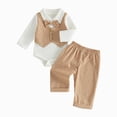 thumbnail image 1 of WUANDIXFA Toddler Baby Boy Christmas Outfit Casual Fashion Cute 2PCS Long Sleeve Shirt Pants Kids Christmas Clothes,Khaki,9-12 Months, 1 of 4