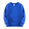 thumbnail image 1 of WUANDIXFA Toddler Baby Boy Girl Solid Color Long Sleeve Sweatshirt Top 1T 2T 3T 4T 5T 6T 7T Fall Winter Clothes,Blue,4-5 Years, 1 of 3