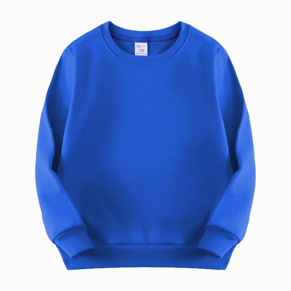 WUANDIXFA Toddler Baby Boy Girl Solid Color Long Sleeve Sweatshirt Top 1T 2T 3T 4T 5T 6T 7T Fall Winter Clothes,Blue,4-5 Years
