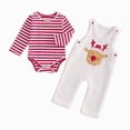 thumbnail image 1 of WUANDIXFA Toddler Baby Boys Christmas Outfits Cute Print Party Holiday Long Sleeve Tops and Pants Fall Winter Clothes,White,6-9 Months, 1 of 8