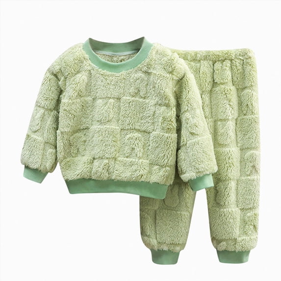WUANDIXFA Toddler Baby Girl Clothes Fall Winter Outfits 0-11 Years Infant Girl Sweatshirt Top Pants Set,Green,6-12 Months