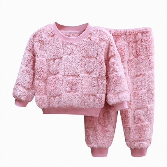 WUANDIXFA Toddler Baby Girl Clothes Fall Winter Outfits 0-11 Years Infant Girl Sweatshirt Top Pants Set,Pink,12-18 Months