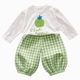 thumbnail image 1 of WUANDIXFA Toddler Baby Girl Clothes Long Sleeve Pullover Sweatshirt Stretch Jogger Pants 1T 2T 3T 4T 5T 6T Infant Fall Outfit,Green,18-24 Months, 1 of 2