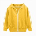 thumbnail image 1 of WUANDIXFA Toddler Boy Hoodie 1-10 Years Toddler Boys Jacket Zipper Spring Autumn Hoodies Coat for Kids with Pockets,Yellow,5-6 Years, 1 of 6
