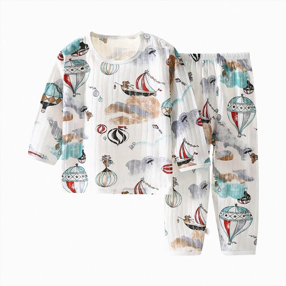 WUANDIXFA Toddler Boy Pajamas 1-13 Years Fall Cotton Soft Cartoon Short Sleeve Shirts Pant Birthday Pajamas Toddler,Mint Green,10-11 Years