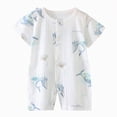 thumbnail image 1 of WUANDIXFA Toddler Boy Romper 6 12 18 24 Months Baby Pajamas Boys Girls Romper Short Sleeve Preemie Newborn Sleepers,Light Blue,0-6 Months, 1 of 4