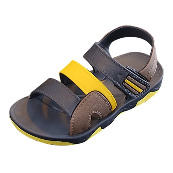 WUANDIXFA Toddler Boy Sandal Boys Sandals Camouflage Print Kids Fashion Sport Sandals Outdoor Sandal Athletic Casual Sandals Beach Shoes Yellow,3.5