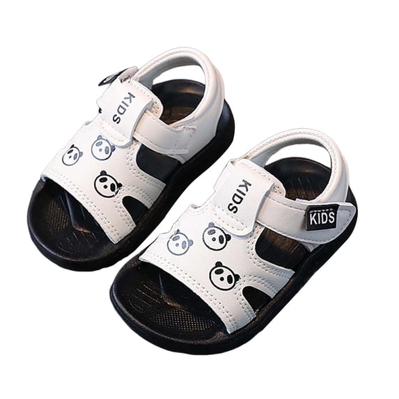 WUANDIXFA Toddler Boy Sandals Boys Sandals Adjustable Lightweight Outdoor Casual Shoes(Little Kid/Big Kid) Size US 12,White