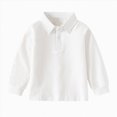 thumbnail image 1 of WUANDIXFA Toddler Boy School Clothes Toddler Boys Shirts Kids School Clothing Long Sleeve Polo Shirt Spring Summer Soft Breathable,White,12-18 Months, 1 of 3