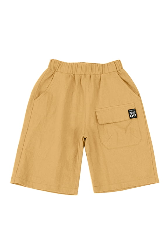 Toddler Boy Shorts Boys Girls Bottoms Cargo Shorts Summer Fashion Cute Casual Pull-On Lounge Shorts Toddler Soccer Shorts Yellow,4-5 Years
