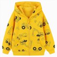 thumbnail image 1 of WUANDIXFA Toddler Boy Zip Up Hoodie 2T 3T 4T 5T 6T 7T 8T Baby Toddler Boys Dinosaur Hooded Zip Jacket Casual Outerwear Active Sweatshirt,Yellow,4-5 Years, 1 of 7