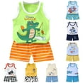 thumbnail image 1 of WUANDIXFA Toddler Boys 2 PCS Tank Top and Shorts Set Cotton Sleeveless Shirts and Shorts Summer Outfits (Light Yellow, 2-3 Years), 1 of 8