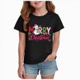 thumbnail image 1 of WUANDIXFA Toddler Boys Girls Christmas Shirt Cotton Soft Short Sleeve Tops Cute Fashion Crewneck Kids Graphic T-Shirts,Black,2-3 Years, 1 of 6