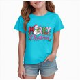 thumbnail image 1 of WUANDIXFA Toddler Boys Girls Christmas Shirt Cotton Soft Short Sleeve Tops Cute Fashion Crewneck Kids Graphic T-Shirts,Blue,11-12 Years, 1 of 6