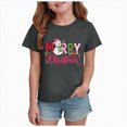 thumbnail image 1 of WUANDIXFA Toddler Boys Girls Christmas Shirt Cotton Soft Short Sleeve Tops Cute Fashion Crewneck Kids Graphic T-Shirts,Grey,13-14 Years, 1 of 6