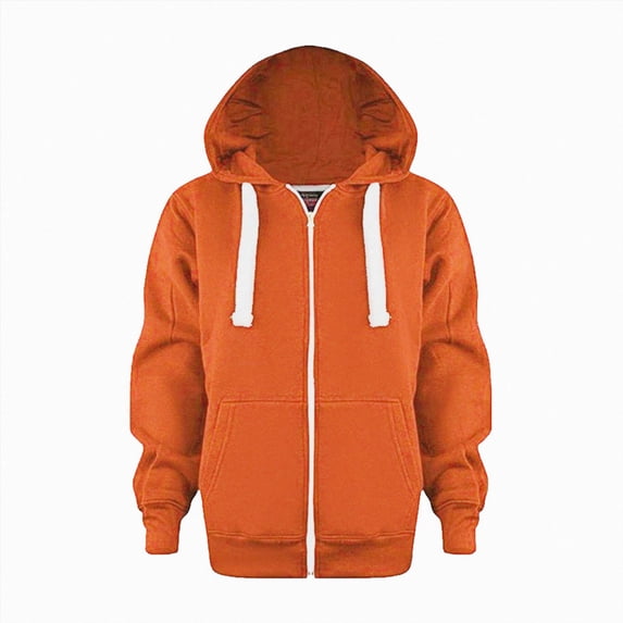 WUANDIXFA Toddler Boys Jacket 3-12 Years Kids Casual Fall Outerwear Lightweight Long Sleeve Zip Up Hooded Coat,Orange,5-6 Years
