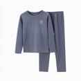 thumbnail image 1 of WUANDIXFA Toddler Boys or Girls Cotton Snug Fit Long Sleeve Pajama Top and Pants Set Cotton Pjs for Boys,Grey,5-6 Years, 1 of 3