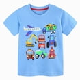 thumbnail image 1 of WUANDIXFA Toddler Cotton Shirts 1T 2T 3T 4T 5T 6T 7T Baby Boys and Toddler Dinos Animals Cars Short Sleeve Graphic T-Shirts,Light Blue,6-7 Years, 1 of 6