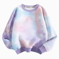 thumbnail image 1 of WUANDIXFA Toddler Crewneck Sweatshirt Cute Girl's Cute Sports Shirt Trendy Casual Round Neck Pullover Comfortable Autumn Clothing Loose T Shirt,Purple,6-7 Years, 1 of 4