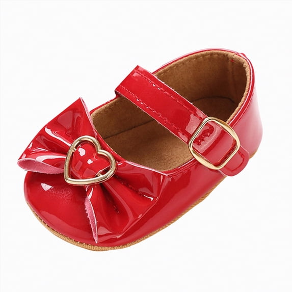 WUANDIXFA Toddler Dress Shoes Girls Baby Girls Mary Jane Shoes Toddler Girls Dress Shoe for Wedding Party Church Red,Size US 3