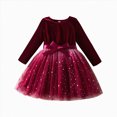 thumbnail image 1 of WUANDIXFA Toddler Fall Dress Toddler Baby Girls Christmas Long Sleeve Winter Party Dress,Red,3 Years, 1 of 9