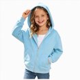 thumbnail image 1 of WUANDIXFA Toddler Fall Jacket Girl Zip Up Hoodie Casual Spring Hoodie Sweatshirt Jacket,Sky Blue,8-9 Years, 1 of 9