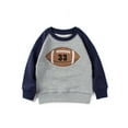 thumbnail image 1 of WUANDIXFA Toddler Fall Sweatshirt Boys' Crewneck Sweatshirt Girls Sport Long Sleeve Cotton Pullover Tops Kids Toddler Solid T Shirt Back to School Clothes Grey,5-6 Years, 1 of 3