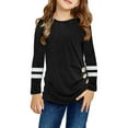 thumbnail image 1 of WUANDIXFA Toddler Girl Long Sleeve Blouse Toddler Baby Girl Boy Long Sleeve Shirt Crewneck Shirt Blouse Fall Winter Clothes Back to School Clothes Black,4-5 Years, 1 of 7