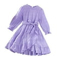 thumbnail image 1 of WUANDIXFA Toddler Girl Long Sleeve Dress Toddler Girls Spring Dresses Long Sleeve Print Dresses Girls Clothes Back to School Dress Purple,3-4 years, 1 of 8