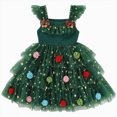 thumbnail image 1 of WUANDIXFA Toddler Girl Outfit Baby Toddler Girls Christmas Santa Sleeveless Dress,Dark Green,18-24 Months, 1 of 7