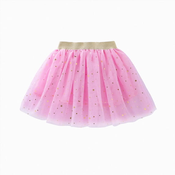 WUANDIXFA Toddler Girl Tutu Girls Tutu Skirt with Stars, Little Girls Tutu Skirt Kid Party Princess Dance Tutu Princess Dress Ballet Skirt,Pink,3-4 Years
