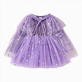thumbnail image 1 of WUANDIXFA Toddler Halloween Dress Girls Velvet Romper Dress Outfit Star Glitters Dress Cute Party Gown,Light Purple,5-6 Years, 1 of 7