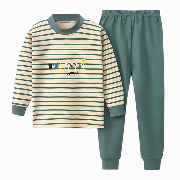 WUANDIXFA Toddler Kids Boys Pajamas Sets Cotton Dinosaur Sleepwear T-Shirt Tops Pants Set Pj Set for Boys,Yellow,6-7 Years