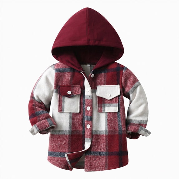 WUANDIXFA Toddler Lightweight Jacket 1T 2T 3T 4T 5T 6T Toddler Baby Girls Boys Fall Winter Warm Thick Cotton Long Sleeve Coat Cardigan Clothes,Red,4-5 Years