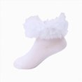thumbnail image 1 of WUANDIXFA Toddler Ruffle Socks Girls Ruffle Socks Toddler Girl Frilly Dress Socks Double Lace Big Ruffles Church Fancy Sock for Baby Kids,White,6-8 Years, 1 of 7