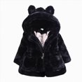 thumbnail image 1 of WUANDIXFA Toddler Sherpa Jacket Hooded Jacket for Kids Fashion Warm Soft Plush Fleece Zip Up Jacket Cute Outerwear Coat,Black,3-4 Years, 1 of 4