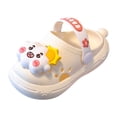 thumbnail image 1 of WUANDIXFA Toddler Shoes Little Kid Clogs Slide Sandals for 0-8yrs Kids Unisex Girls Shoes and Boys Shoes Garden Shoes Cartoon Slides Slip-Resistance Sandals Beach Slippers (White, 5.5), 1 of 6