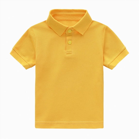 WUANDIXFA Toddler Short Sleeve Shirt 1T 2T 3T 4T 5T 6T Toddler Boys T-Shirts Short Sleeve Cotton Boy Baby Tees Solid Summer Kids Clothes,Yellow,2-3 Years