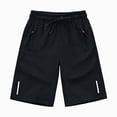 thumbnail image 1 of WUANDIXFA Toddler Shorts Summer Boy Thin Stretch Ice Pants Shorts Children Sweatpants Fashion Boy Pants,Black,8-9 Years, 1 of 3