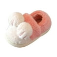 thumbnail image 1 of WUANDIXFA Toddler Slippers Indoor Outdoor Cute Cartoon Infant Unisex Baby Warm Cotton Anti Slip Soft Sole First Walkers Shoes Pink,US 11.5, 1 of 6