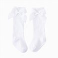 thumbnail image 1 of WUANDIXFA Toddler Socks with Ruffles Toddler Baby Kids Girls Solid Knee-High Socks Stockings Mid-Calf Length Princess Sock,White,18-36 Months, 1 of 5
