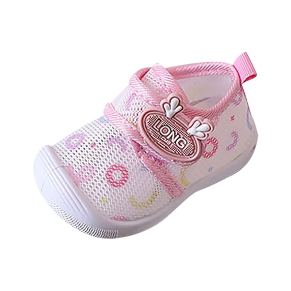 WUANDIXFA Toddler Squeaky Shoes Baby Boy Girl First-Walking Sneakers Soft Sole Little Kid Trainers for 0-3-Year-old First Walkers (Red, 5.5)