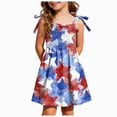 thumbnail image 1 of WUANDIXFA Toddler Summer Dress 1T 2T 3T 4T 5T 6T Cute 4th of July Star Striped Holiday Party Sleeveless Sun Dress Girls Patriotic Dresses Toddler Girl Summer Clothes Blue,1-2 Years, 1 of 5