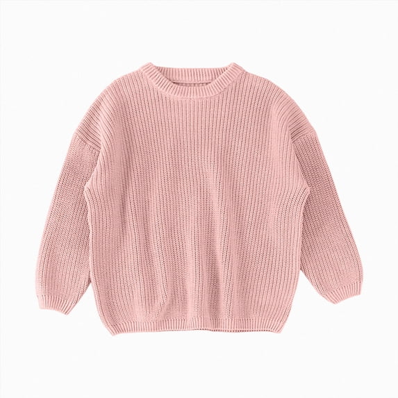 WUANDIXFA Toddler Sweater Boy Fashion Cute Toddler Baby Girl Boy Knit Sweater Round Neck Long Sleeve Pullover Sweatshirt Fall Winter Clothes,Watermelon Red,3-6 Months